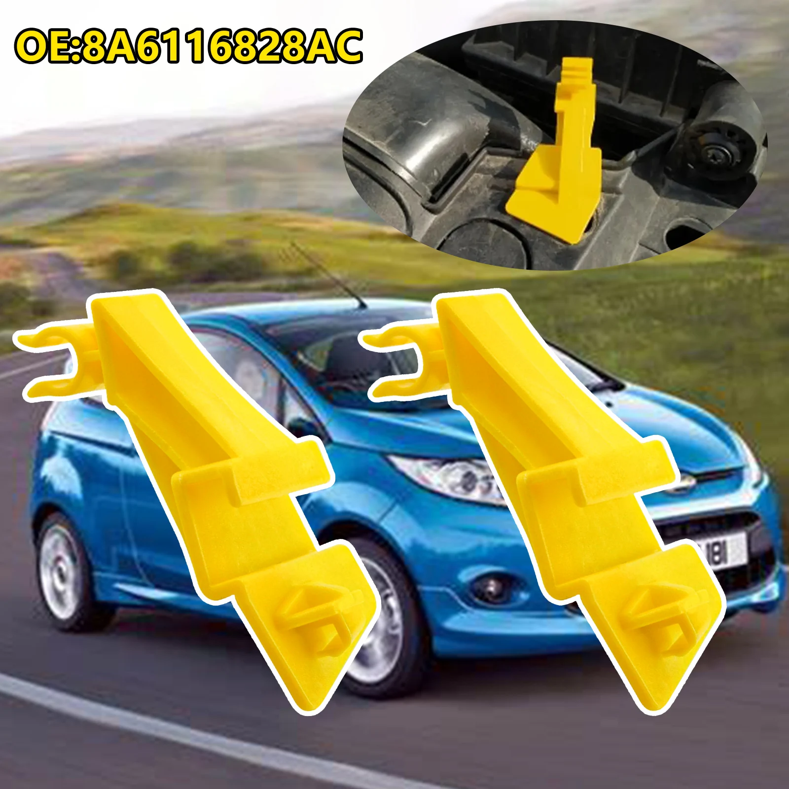 

2X/4X Bonnet Hood Stay Clip Retainer For Ford Fiesta Vi 2008 Onwards 8A6116828AC 8A6Z16828B