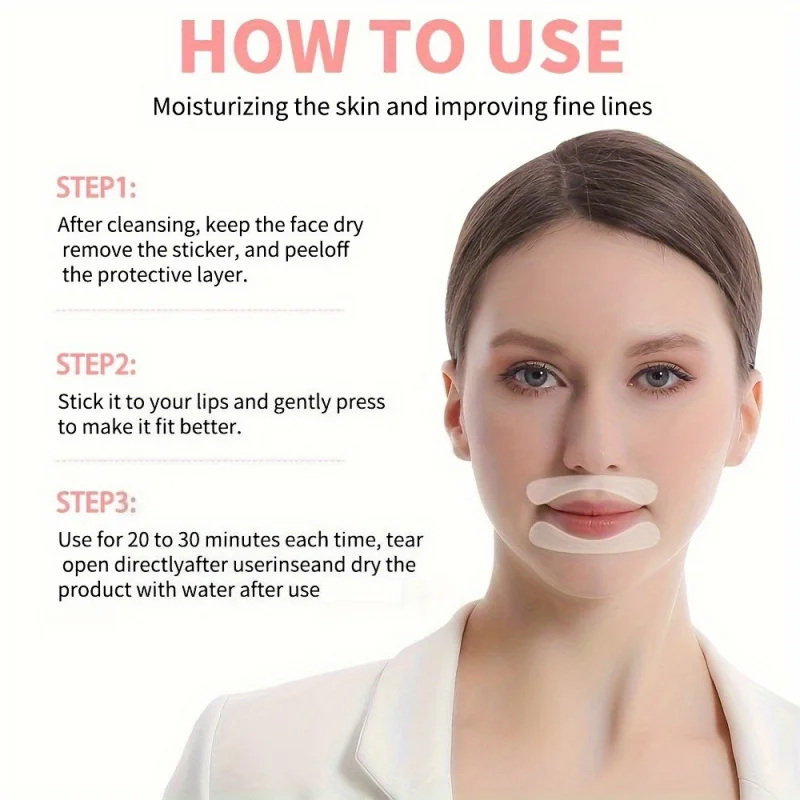 1 Para Plastrów Wzmacniających Kolagen w Ustach i na Twarz, Niewidoczne Wygładzanie Linii Ust, Samoprzylepna Pielęgnacja Twarzy i Ust dla Czułej Skóry w Kolorze Beżowym