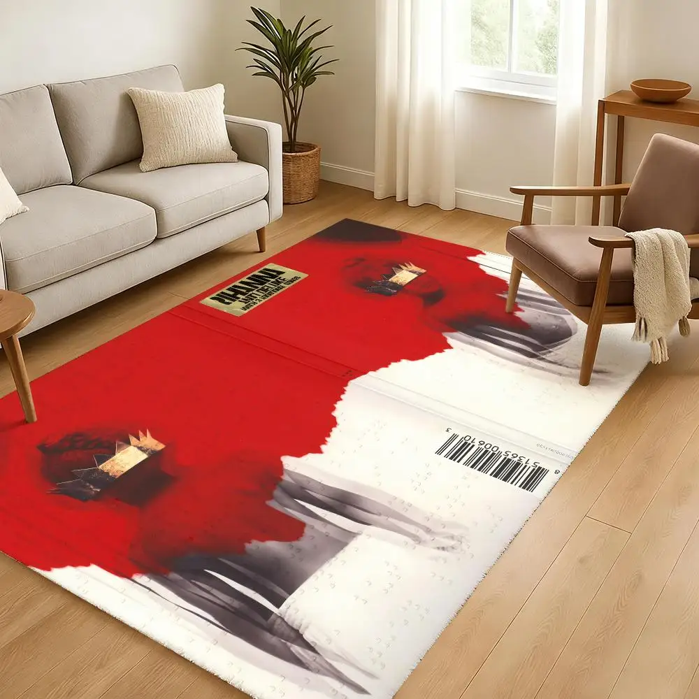 Singer R-Rihanna-Anti Music Floor Mat Soft Thickened Absorbent Non-Slip Bedroom Living Room Door Mat Home Decor Flannel Rugs
