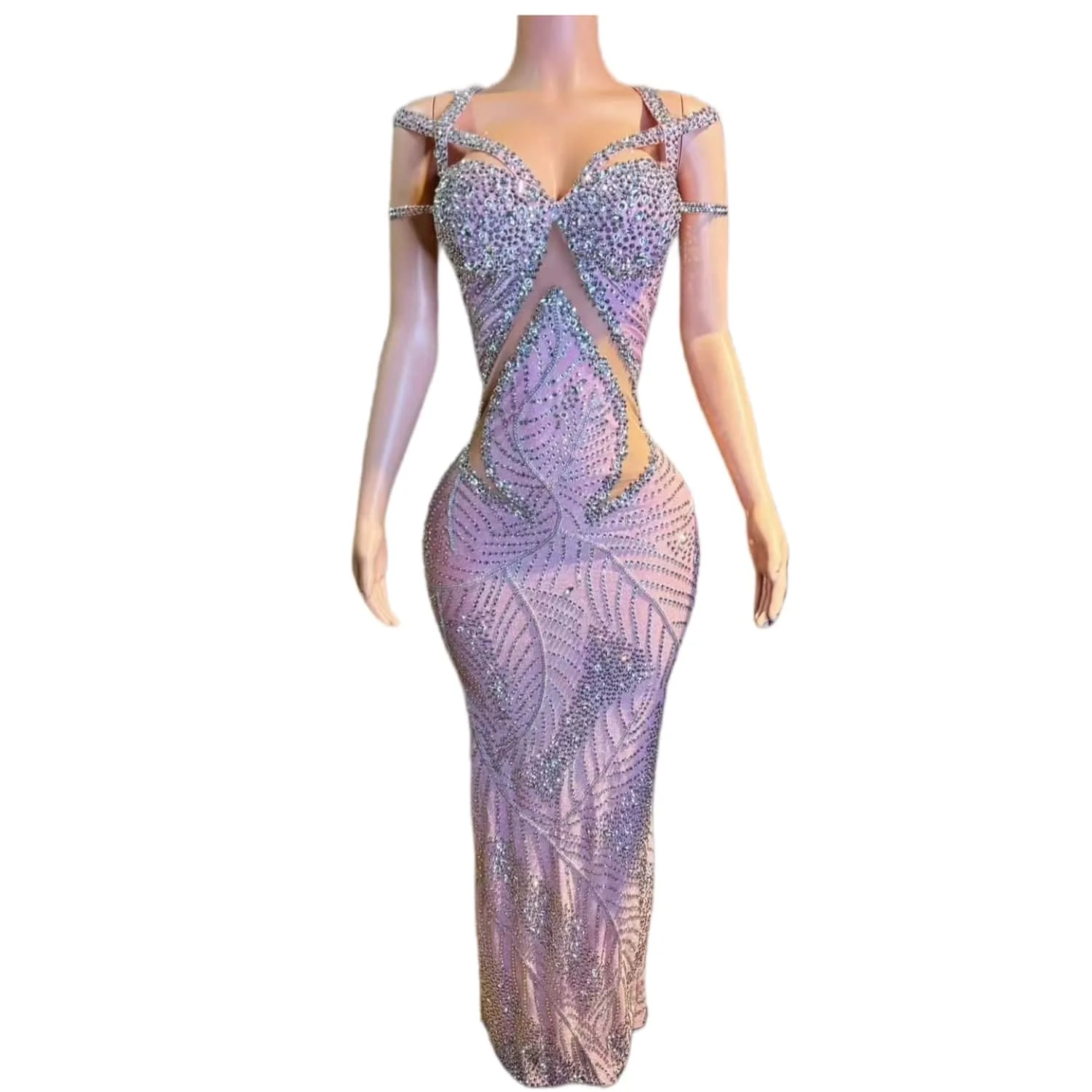 ชุดเดรสหรูหราสำหรับผู้หญิง ดีไซน์สายเดี่ยวเว้าลายเพชร เหมาะสำหรับงานแต่งงาน งานเลี้ยง งานแสดงบนเวที งานวันเกิด