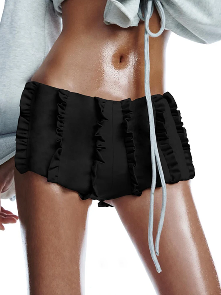 غريب سنور عادية الكشكشة السراويل التنانير النساء 2025 Y2K الاتجاه الحلو فتاة مرونة الخصر الأساسية الكلاسيكية الأنيقة موضة الشارع الشهير