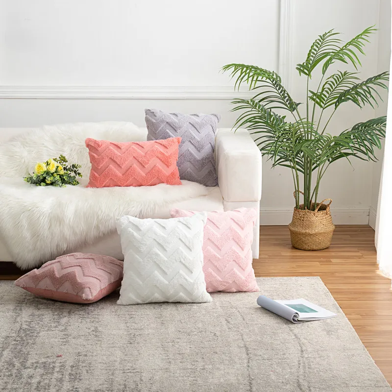 30X50 45X45 50X50cm Throw Pillow Covers for Sofa Cushion Cover Pillowcase Knitting Fur Pillowcase Office Sofa Waist Pillow Case
