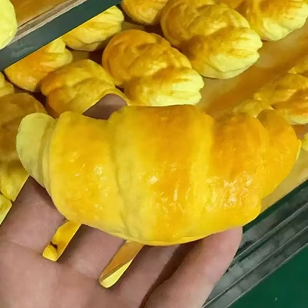 Kids Adults Slow Rising Croissant Squishy Toy Hand Relax Sticky Sensory Fidget Ball Thick Pinch Slow Rebound Toy Office Workers