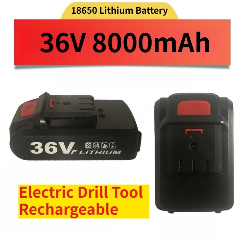 

36V 8000mAh Electric Drill Tool Rechargeable 18650 Lithium Battery Electric Screw Driver Electric Drill Li-ion Battery