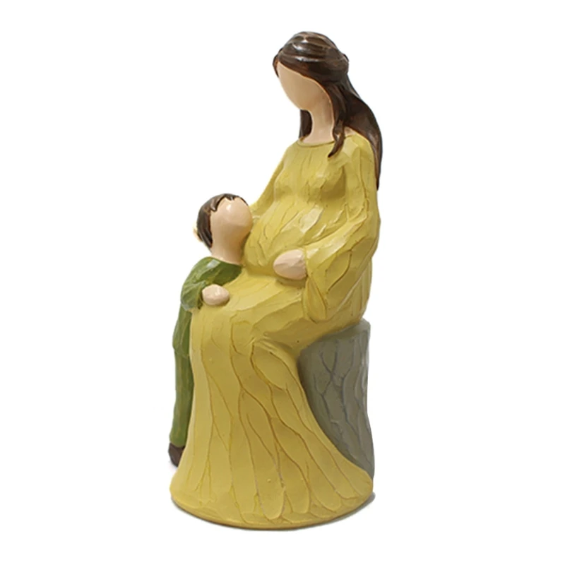 Mother with Kid Figurine Art Resin Sculpture for Home Bedroom Desktop Garden Indoor Outdoor Decoration Statue Drop Shipping