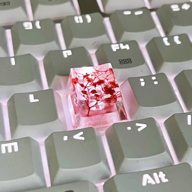 1Pcs Hohe Qualität Epoxy DIY Transluzente Blätter Trockenen Blumen Papier Kreuz Achse Mechanische Tastatur Keycap Universal Zubehör