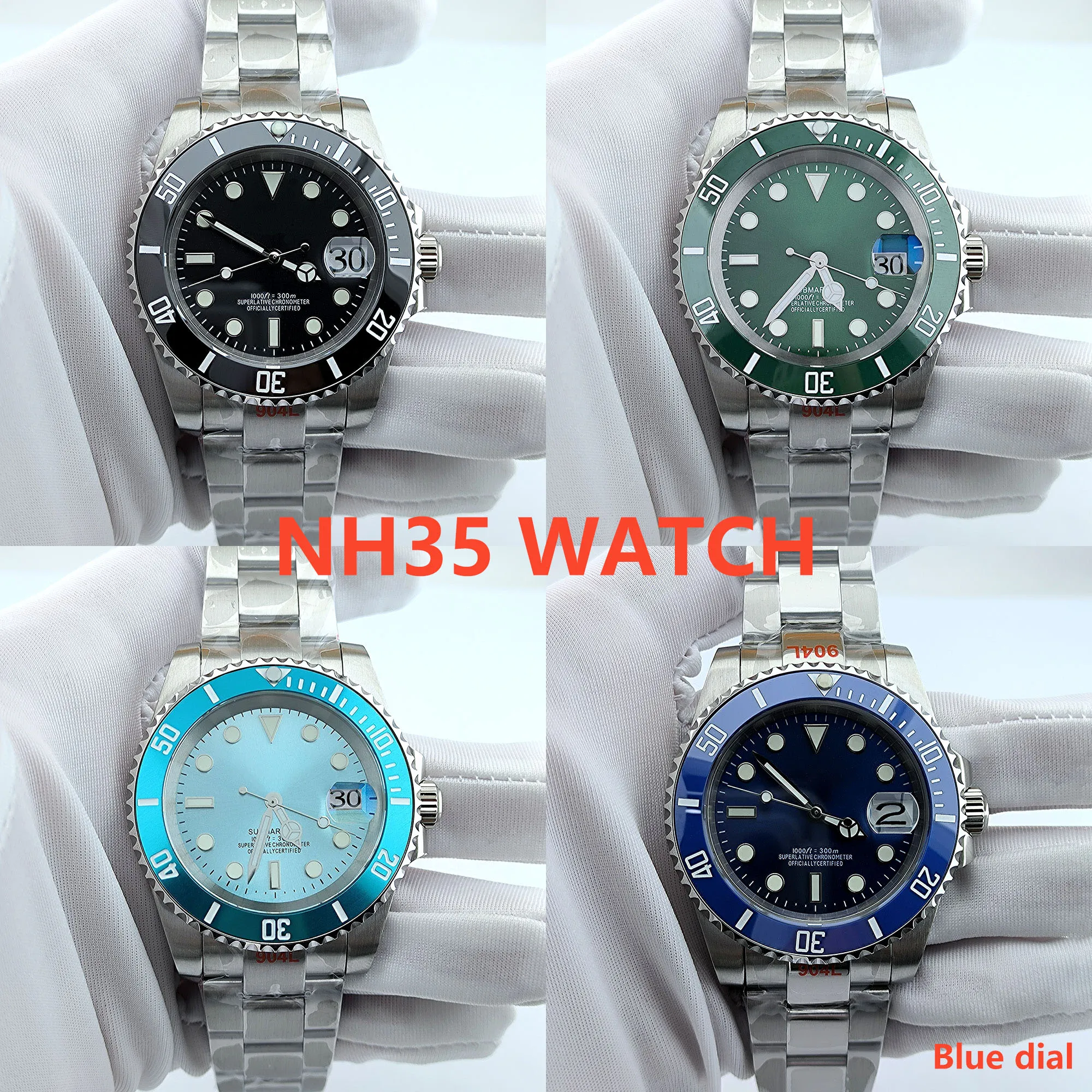 NH35 Watch Classic Sub Water Automatic Men Watches Sapphire Glass Water Resistant Stainless Steel Mechanical Diving Wristwatch