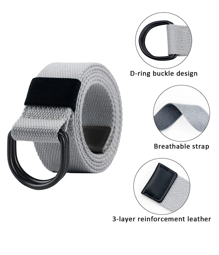 Maikun 2PCS Men Belt Double Ring Buckle Waistband Casual Canvas Belts Belt For Men
