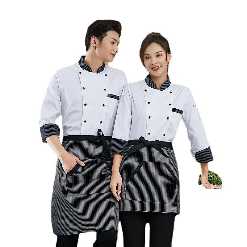 Hotel Catering Heren Chef-kok Uniform Zomer Lichtgewicht Korte mouw Slijtvaste keukenwerkkleding