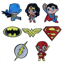 DC Batman Superman The Flash cudowna figurka Anime tkanina poliestrowa naszywka haftowana zabawka dla dzieci prezenty urodzinowe