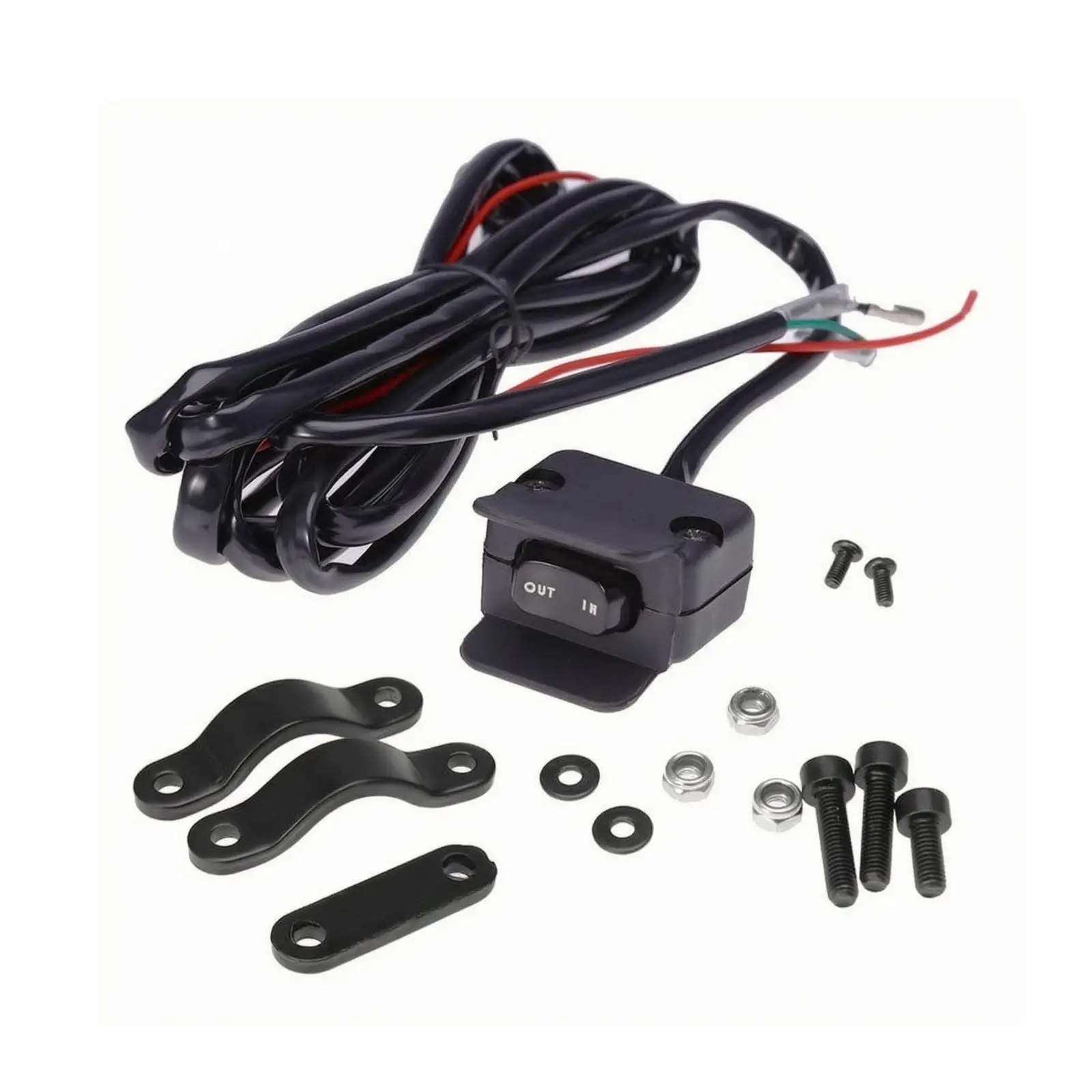 Handlebar Winch Switch 12V Electric Control Rocker IN OUT Waterproof for Trail and Utility