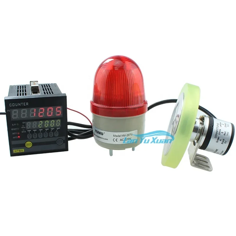 Roller type measuring length electronic digital meter counter with alarm controller