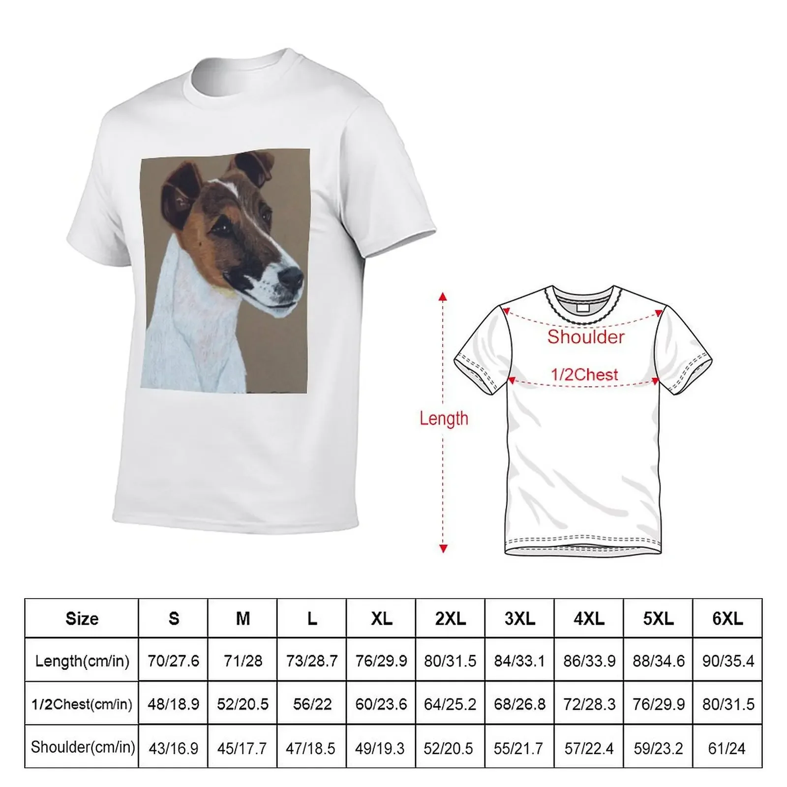 Fox Terrier Vignette T-Shirt anime tshirt custom t shirt men clothing