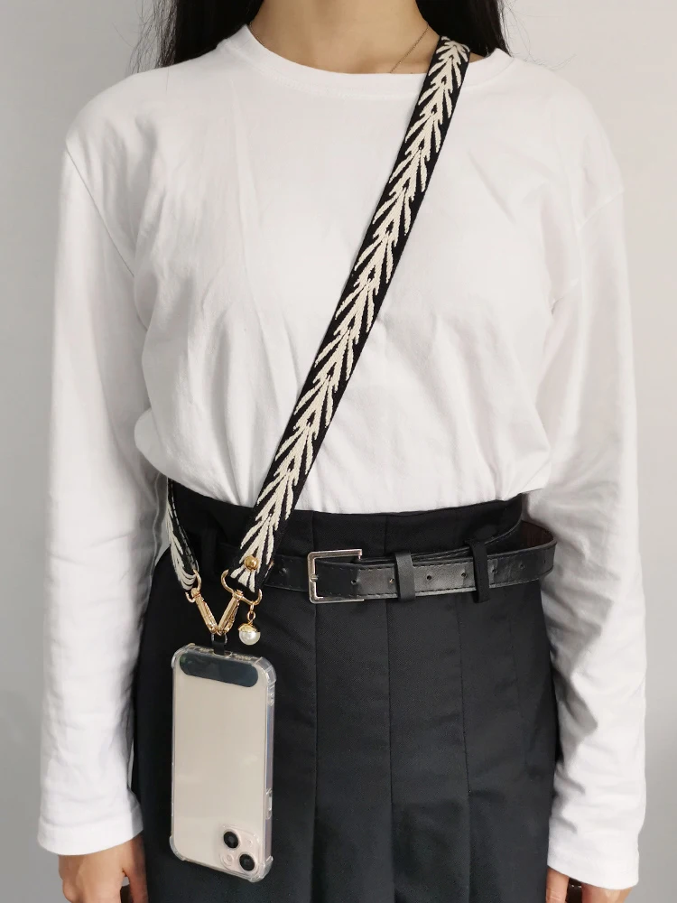 Cordón cruzado ajustable para teléfono móvil, cordones colgantes de cuello largo con tarjeta de junta Universal para todas las fundas de teléfono móvil
