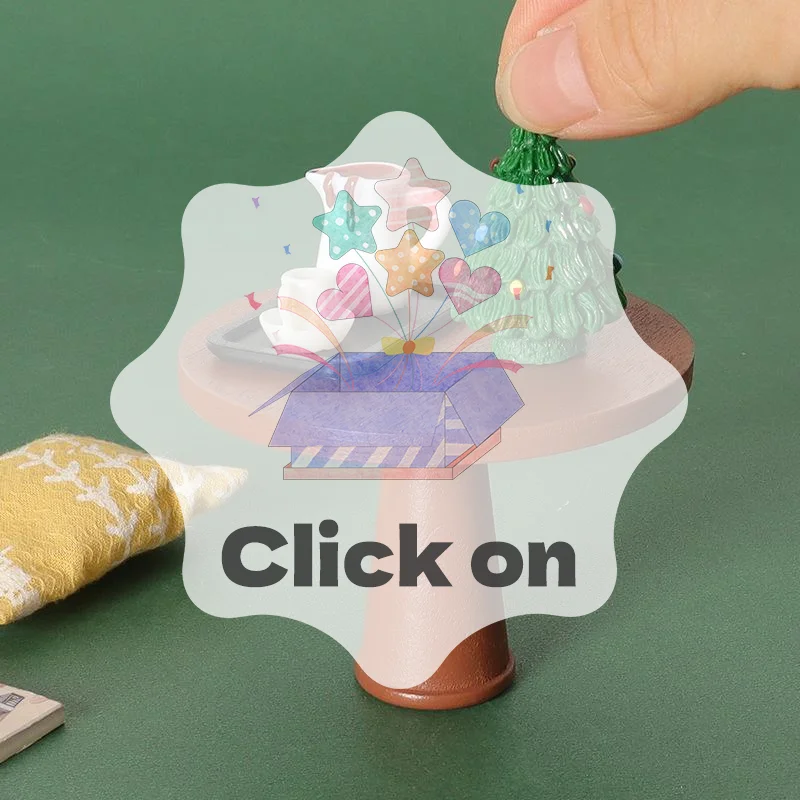 

1/12 Dollhouse Mini Round Tea Table Model Dollhouse Dining Room Furniture Decoration Dolls House Micro Scene Decor Ornaments