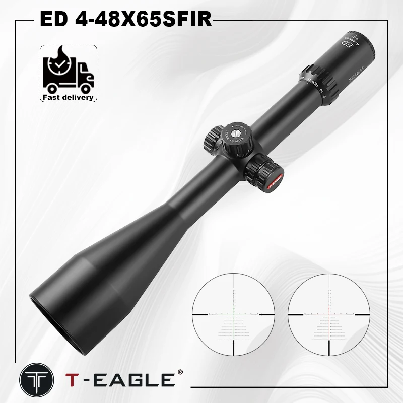 T-EAGLE MRED4-48X65SFIR Tactical Eteched glass reticle Riflescope For Rifle Sniper Hunting Fits Optical Collimator Airsoft Sight