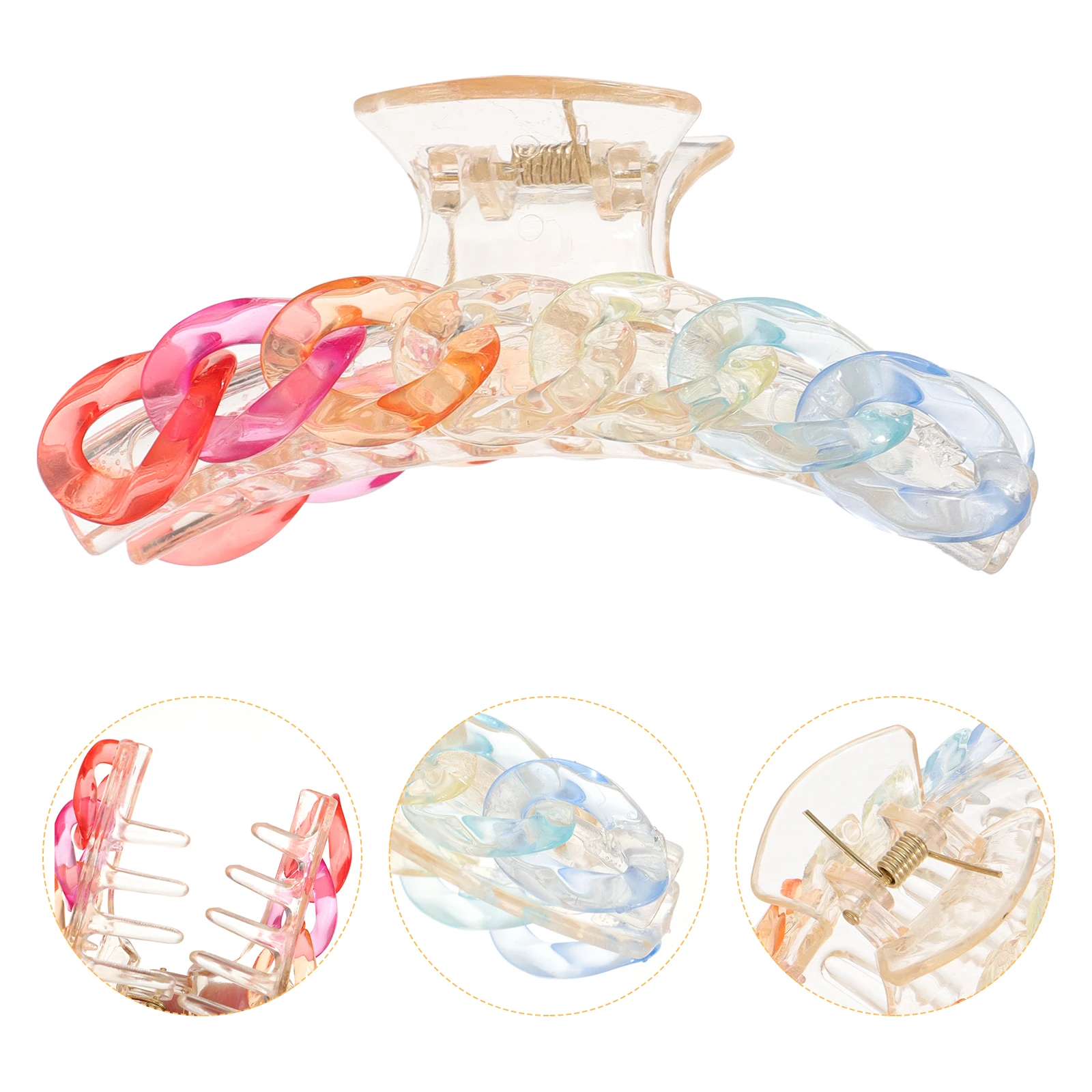 

2pcs Acrylic Claw Clips Non-Slip Jaw Clamps Thick Medium Thin Hair French Design Colorful Banana Barrettes Curl Hairpins