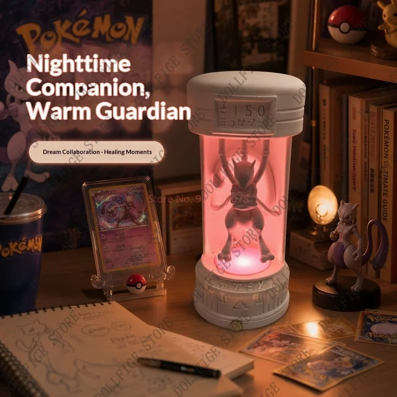 Pokemon Mewtwo Sleep Capsule Ambient Night Light Anime Figure Multi Color Optional Usb Powered Desktop Decor For Anime Collector - view 5
