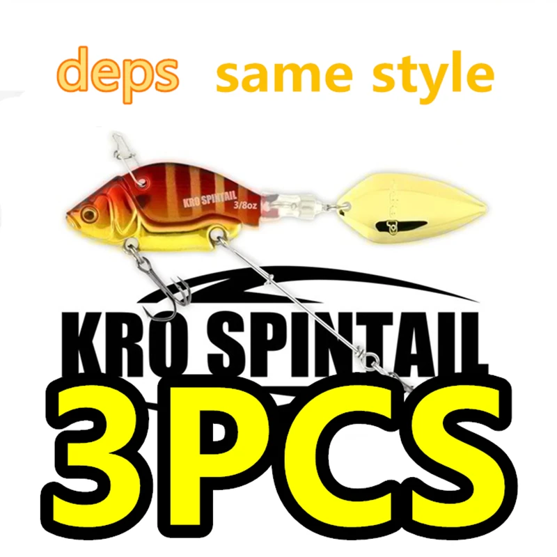 

LURETV SAME STYLE KRO SPINAIL 43S 3PCS new concept tremor type road sub hard bait 4.3cm15g9029