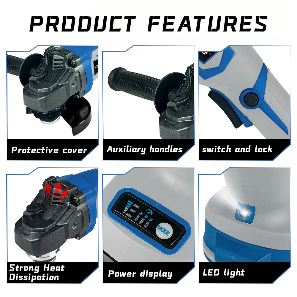 Imagem -05 - Kamolee-rebarbadora sem Fio sem Escova Ferramentas Elétricas de Corte Compatível com Bateria Makita 18v Velocidades 125 mm 100 mm 18500rpm