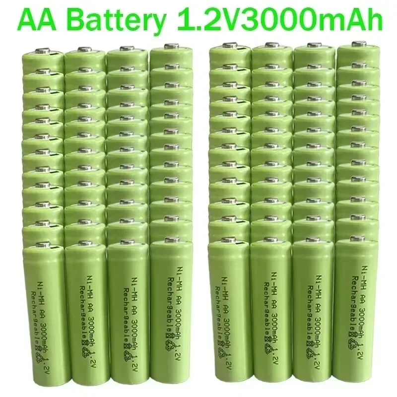 AA Battery 1~96PCS New Original 3000mAh AA 1.2V Ni-MH Rechargeable Battery for Toys Camera Microphone Remote Control Calculator