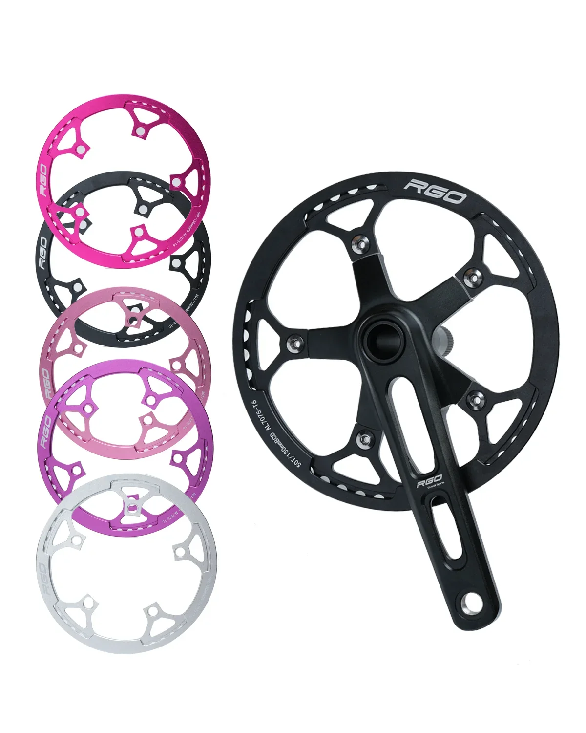 RGO CNC Schmal-Breit-Kettenblatt 130BCD 8-12-Gang Einzelkettenblatt mit Kettenschutzplatte für Brompton P8 P10 Neo Faltrad – Detail 9