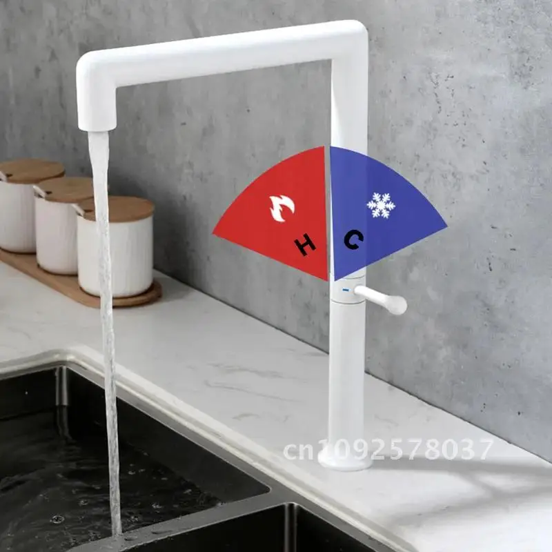 Kitchen Sink Faucet White/Brushed Gold/Gunmetal/Rose Gold/Brushed Kitchen Mixer Rotatable Steel And Tap Hot Stainless Cold