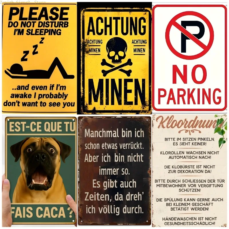 2D-Blechschild aus flachem Eisen, Metall, Wandkunst im Vintage-Stil, mit robuster Konstruktion und Schutzbeschichtung für die Dekoration zu Hause und im Büro