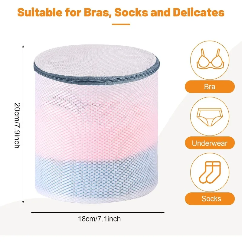3 PCS Lingerie Bags for Washing Delicates, Bra Wash Bags Grey Zipper