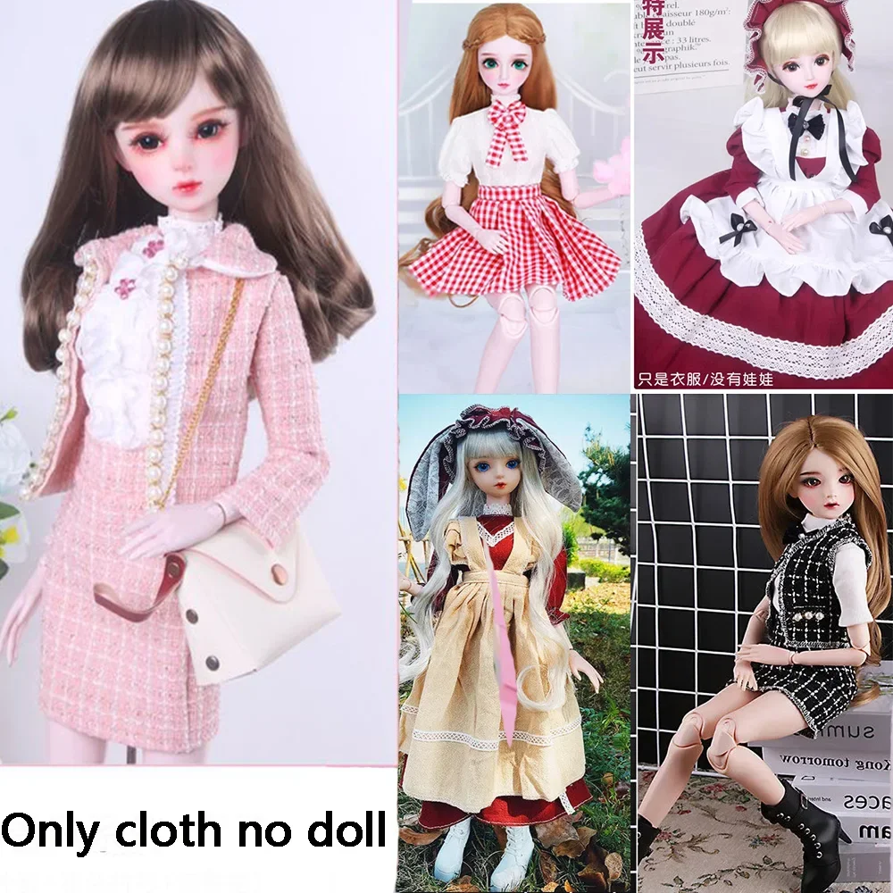 60cm  Bjd Coth Maid Lolita Dress Lattic Full Set Doll Clothes 1/3 Doll Suit No Shoes Toy Accessories for 60cm Bjd