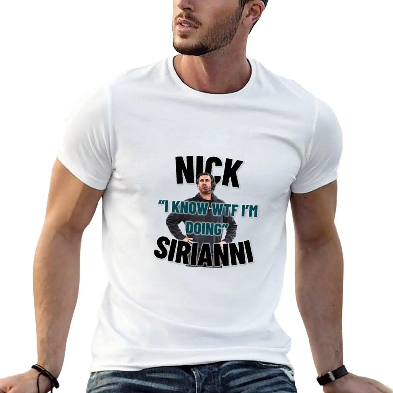 Nick Sirianni I Know WTF I'm Doing T-Shirt T-shirt décontracté à manches courtes pour hommes