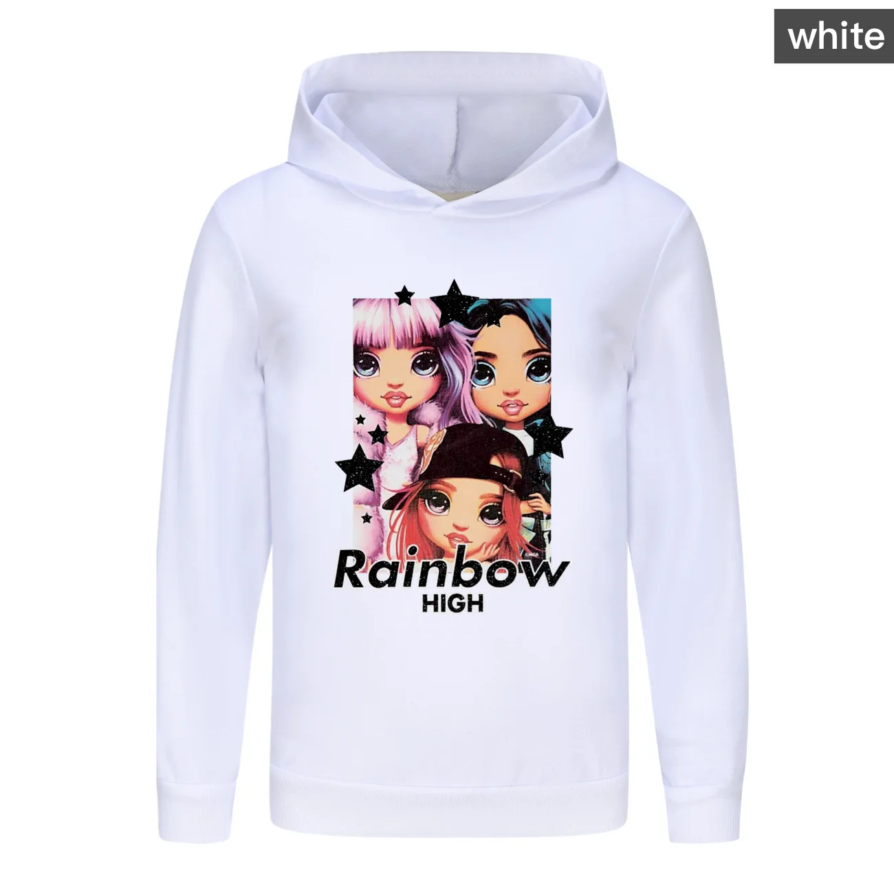 New Children Rainbow High Hoodies Sweatshirt Cotton Boys Spring Clothes Teen Girls Anime Cosplay T-Shirt Kids Hooded Pullover