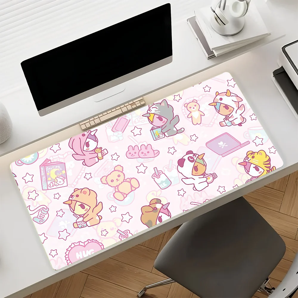 Trendy Brand T-tokidokis Cartoon Cute Mouse Pad Anti Slip Rubber Edge Locked Thickened Laptop Gaming Desk Mat