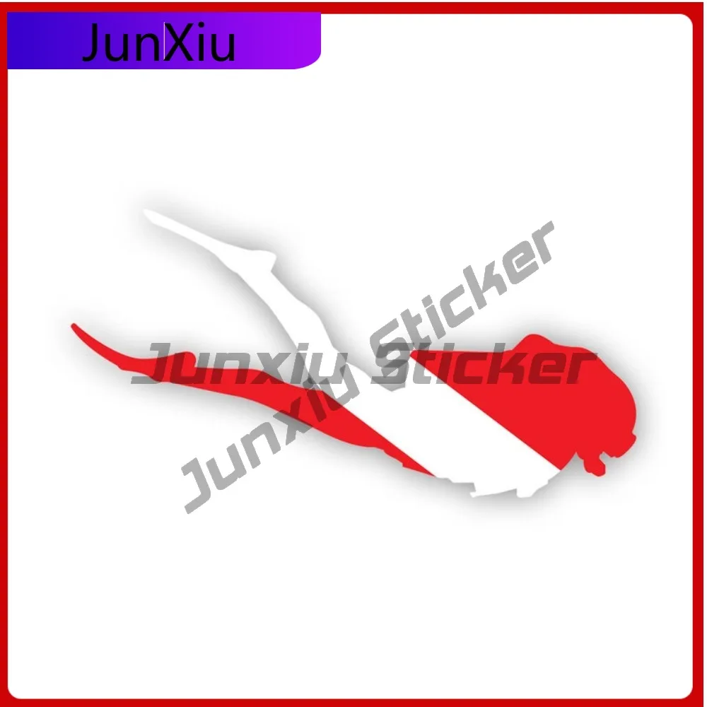 

Female Diver Flag Scratch Resistant Waterproof Cartoon For Rear Windshield Motorcycle Bumper Easy Apply Easy To Remove Decor