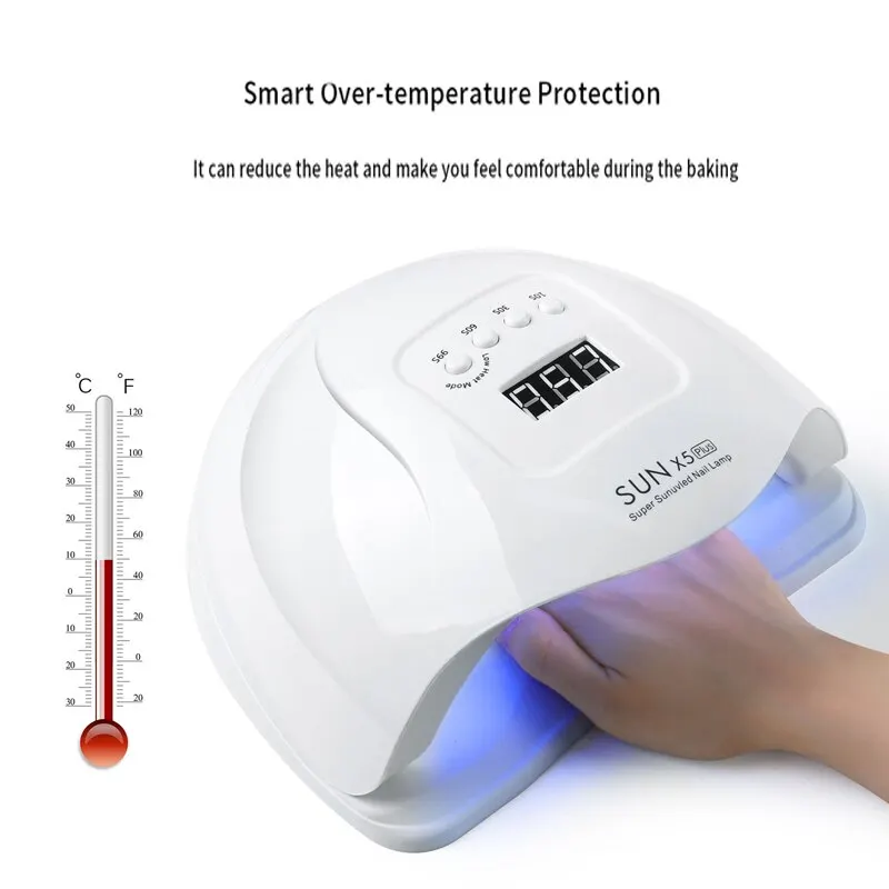 Lámpara LED UV Sun X5 Plus para manicura de uñas 36 LEDS, lámparas de secado de esmalte de gel profesional con temporizador, herramientas de equipo de sensor automático