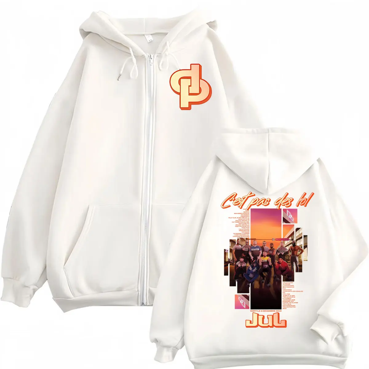 Rapper Jul Album World Tour 2025 Zipper Hoodies Fashion Hip Hop Zip Up Hooded Sweatshirts Men Women Casual Oversized Pullovers