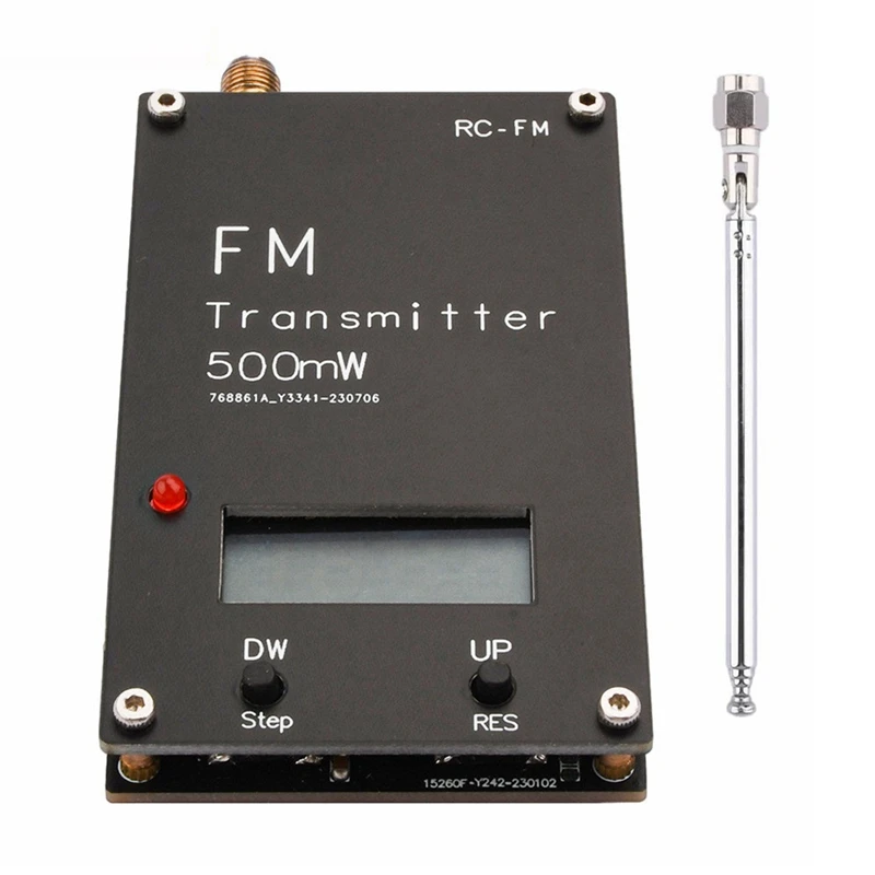 Transmisor FM de 2000M, 0,5 W, pantalla LED, 76-108Mhz, apto para transmisión de Radio DSP, receptor de estación de Radio para Campus