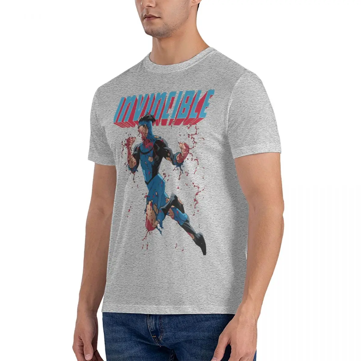 Men's T-Shirts Mark Grayson Of Invincible Novelty Cotton Tees Short Sleeve Invincible T Shirts Crewneck Clothes Graphic Printed