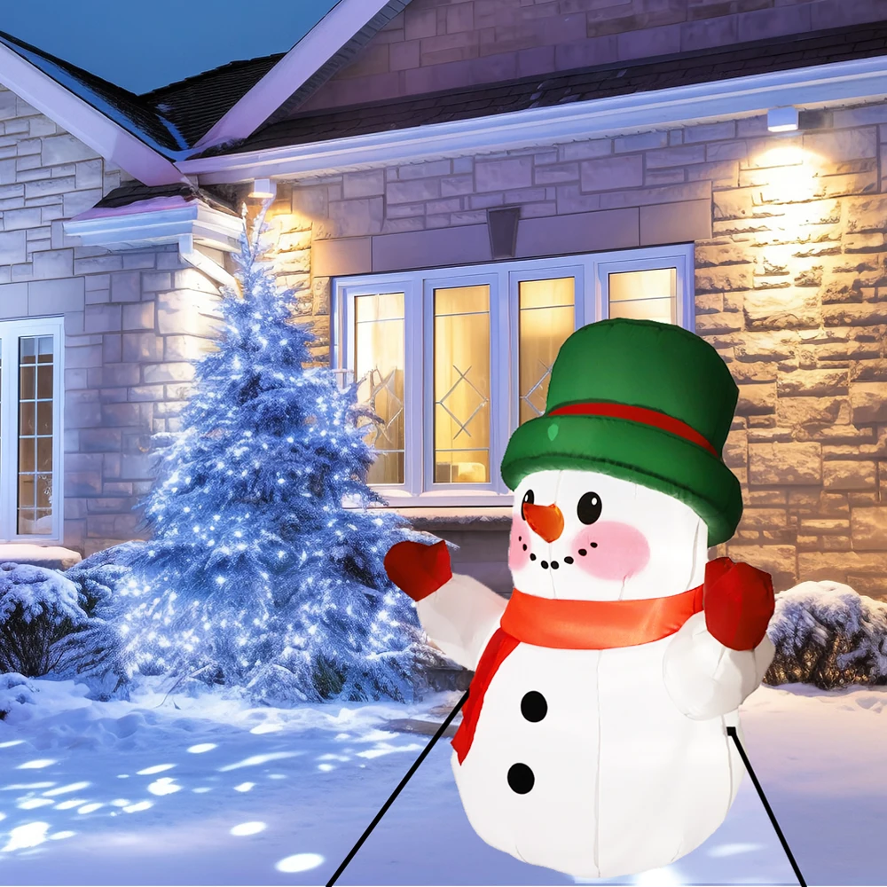 Bonhomme de neige gonflable de Noël avec lumière LED intégrée, décoration de fête de Noël en plein air, costume de cosplay de Noël, 4 pieds