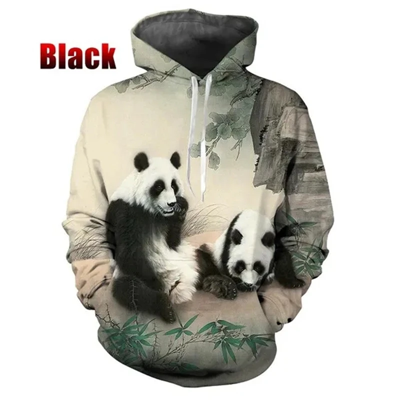 

Pandas 3d Printing Hoodies For Men' Clothing Chinese Stylish Sweatshirts Vintage Male Fashion Hooded Pullovers Casual Hoody