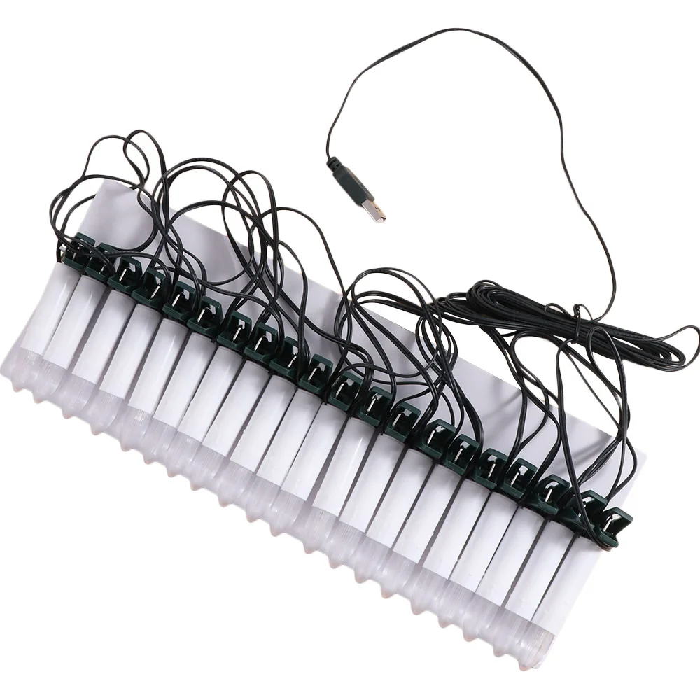 20 قطعة سلسلة شمعة LED عديمة اللهب مشبك على شجرة عيد الميلاد تعمل بمنفذ USB على شكل مخروطي خفيف قابل لإعادة الاستخدام #1