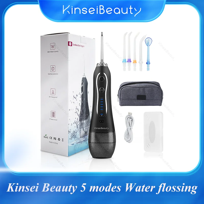 Water Flosser Portable Oral Irrigator  USB Rechargeable 3 Modes Waterproof  Teeth Cleaner Washing Floss for Braces