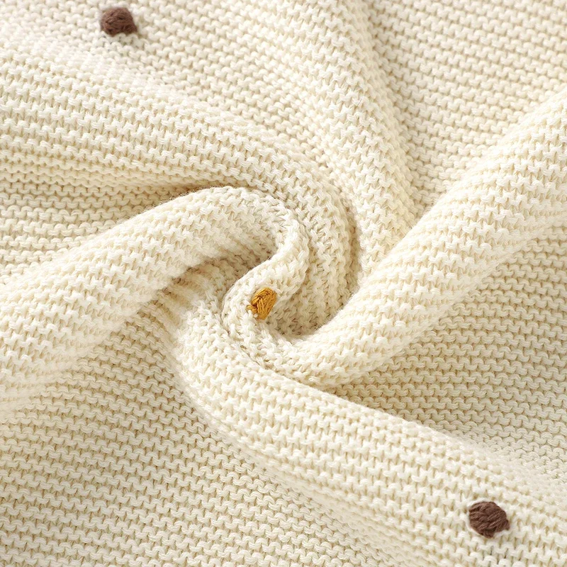 Cobertores de Pontos Coloridos do Bebê Recém-nascido, Colcha Infantil, Carrinho Swaddle Knit, Capa para Dormir Berço, Algodão Macio, Moda, Menina, Menino, 90x70cm