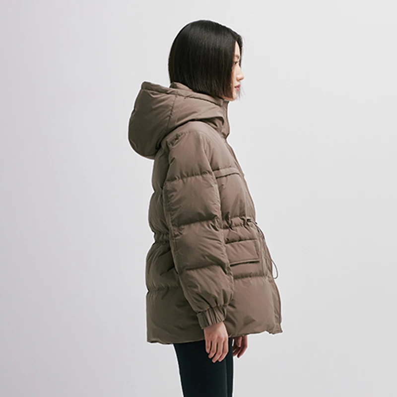 Chericom Dames Korte Puffer Donsjack Winter Trekkoord Taille Slim-fit Donsjack Kantoor Dame Mode Puffer Jassen Y298088Y