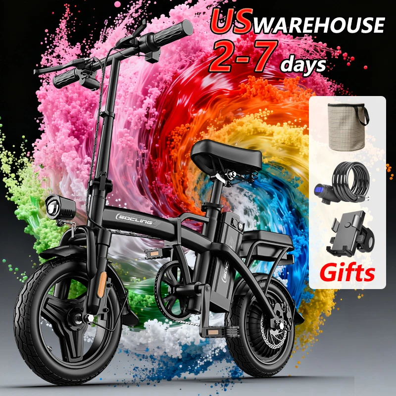 14 In Foldable Electric Bicycle-G11, MAX 20MPH, 330 Pound Load-bearing Capacity, 48V Lithium Battery, Range Of Approximately 18-28+ Miles In Padel Assist, Portable Folding Design, Outdoor Cycling Exercise, Urban Commuting Travel, Adult Gifts