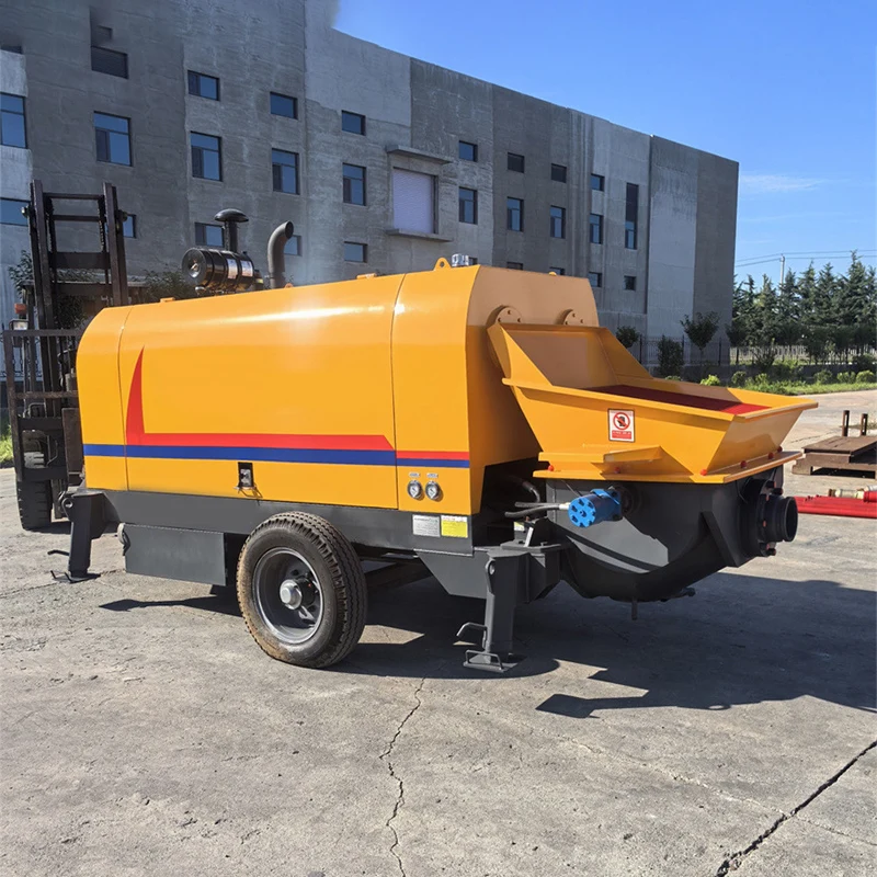2026 Diesel Concrete Trailer Pump with Remote Small Inclined Concrete Delivery Pump Price Engineering & Construction Machinery