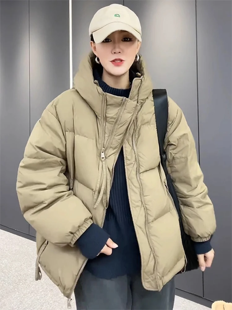 

Женская утепленная хлопковая куртка с капюшоном, новинка зимы 2026, свободного кроя, теплая, с хлопковым наполнителем, верхняя одежда