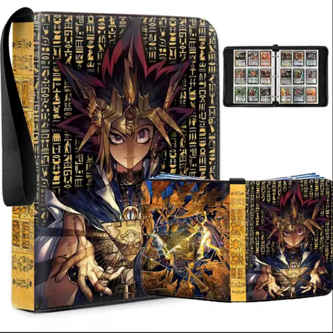 Anime Yu Gi Oh Leather Card Book Yugi Muto Black Magician Girl Four Square Grid Nine Square Grid Storage Album Collectible Book