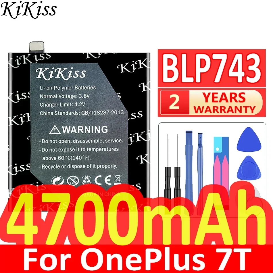 

Мощный аккумулятор KiKiss BLP743 BLP745 для OnePlus 5/5T 6 7T 6T/7 7 7T Pro OnePlus7T One Plus 1 + 7, сменные батареи