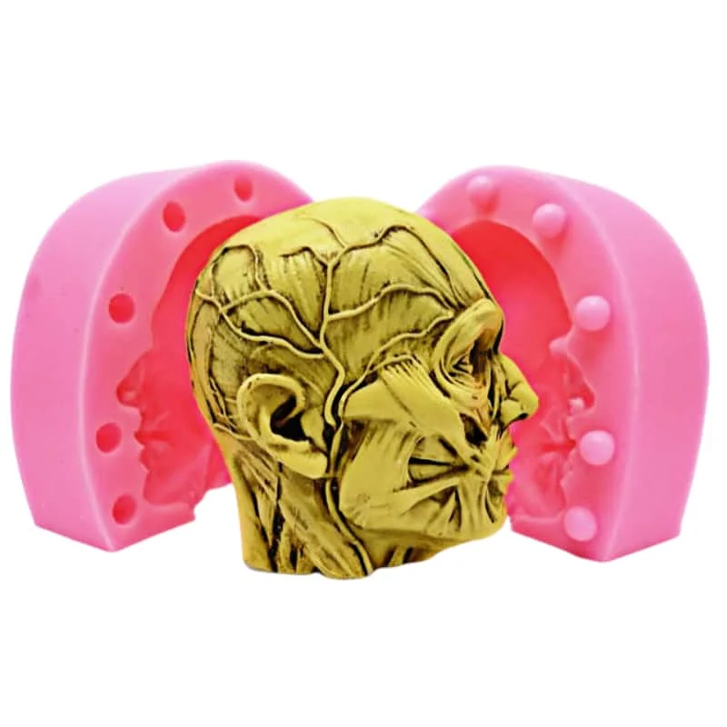 Anatomy Skull Silicone Mold DIY Conversion Resin Gypsum Candle Concrete Crystal Dropping Adhesive Special Mold Craft Production
